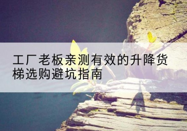 丹阳升降货梯怎么选-工厂老板亲测有效的升降货梯选购避坑指南